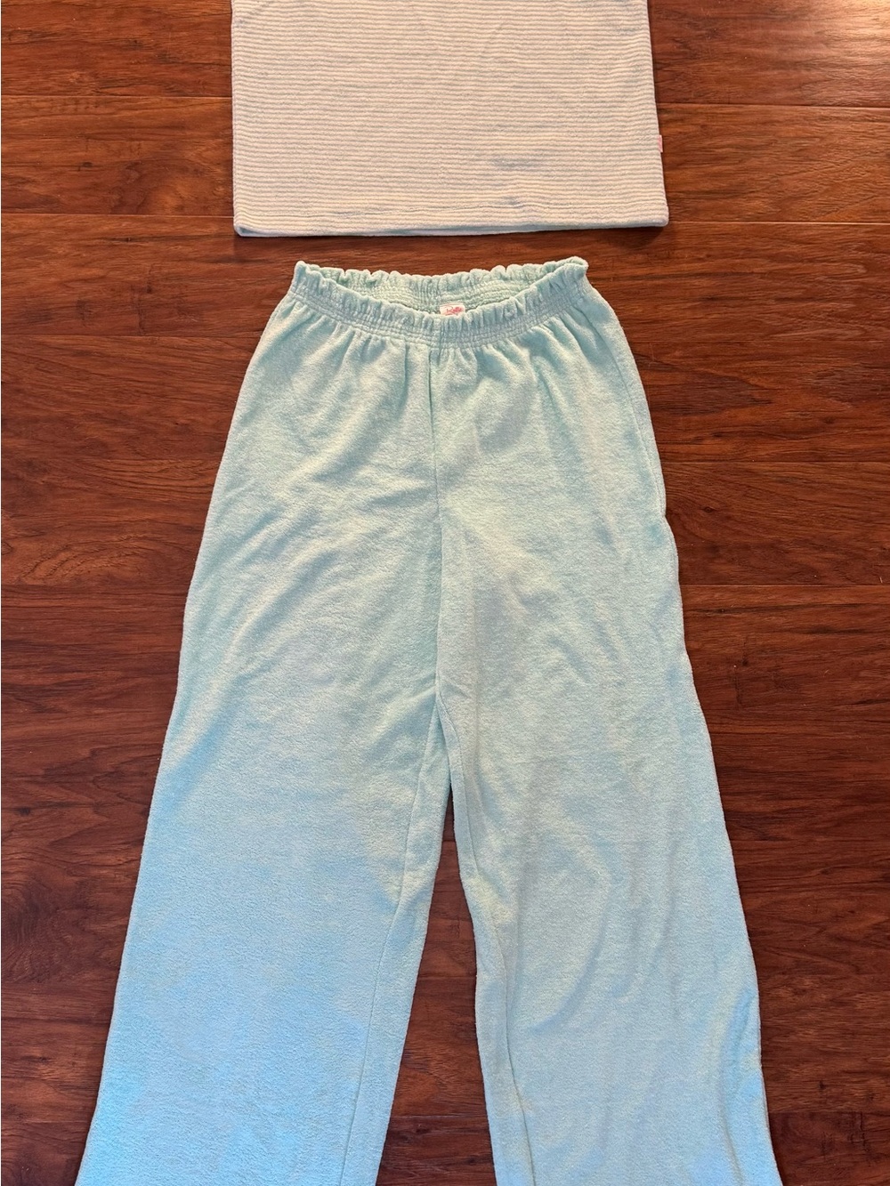 Ruffle Butts Light Blue terry set